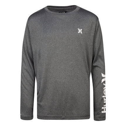 Hurley Boys' Long Sleeve Rash Guard Shirt, Black H