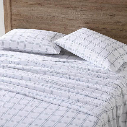Eddie Bauer - Full Sheets, Cotton Flannel Bedding Set, Brushed for Extra Softness, Cozy Home Decor (Westridge Plaid, Full)