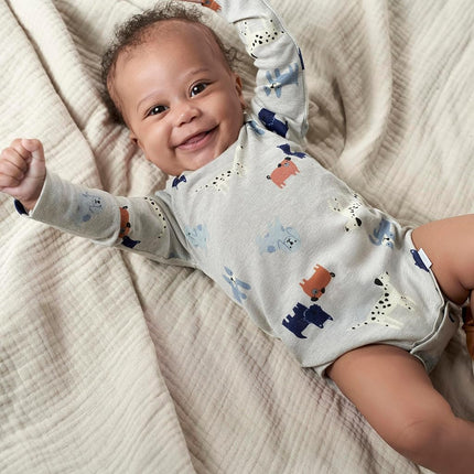 Gerber Baby Boys' 6-Pack Long-Sleeve Onesies Bodysuit, Galaxy Adventure, 3-6 Months