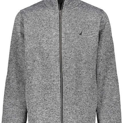 Nautica Boys' School Uniform Full-Zip Fleece Jacket, Grey Heather, X-Large, 18-20
