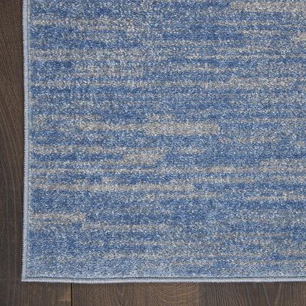 Nourison Essentials Indoor/Outdoor Blue/Grey 3' x 5' Area Rug, Easy Cleaning, Non Shedding, Bed Room, Living Room, Dining Room, Backyard, Deck, Patio (3x5)