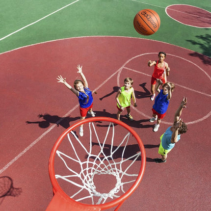 GoSports Indoor/Outdoor Rubber Basketballs - Six Pack of Size 7 Balls with Pump & Carrying Bag