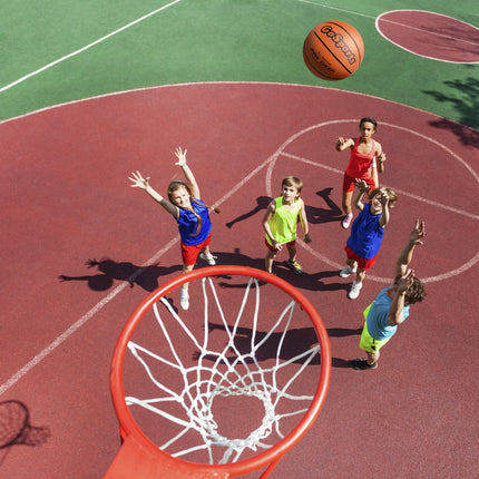 Ballons de basketball en caoutchouc GoSports pour l'intérieur/extérieur - Lot de six ballons de taille 7 avec pompe et sac de transport