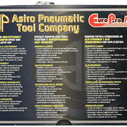 Astro EUROHE103 EuroPro High Efficiency/High Transfer Spray Gun with 1.3mm Nozzle and Plastic Cup