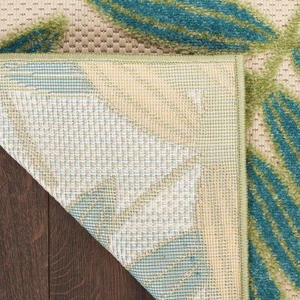 Nourison Aloha Indoor/Outdoor Green Multicolor 2'3" x 8' Area Rug, Easy Cleaning, Non Shedding, Bed Room, Living Room, Dining Room, Backyard, Patio, Deck (2x8)