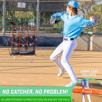 GoSports 9 Hole Baseball & Softball Pitching Strike Zone Target Net - XL 49 x 42 Inches