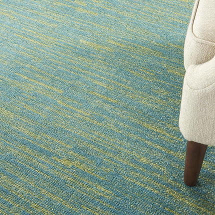 Nourison Essentials 7' x Square Blue Green Fabric Outdoor Area Rug (7' Square)