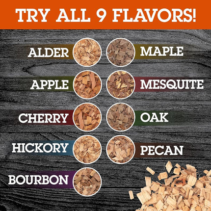 Smoking Chips - (Bourbon Soaked Oak) Kiln Dried, 100% Natural Coarse Wood Smoker Shavings - 2lb Barbecue Chips