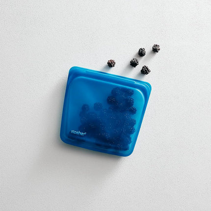 Stasher Sandwich Bag (Blueberry) | Reusable Freezer Bags For Travel and Food Storage | Silicone Plastic Food Bags | 21cm x 20.3cm x 1.3cm / 440ml