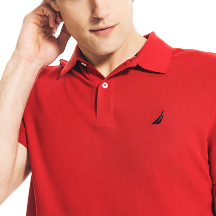 Nautica Men's Classic Short Sleeve Solid Performance Deck Polo Shirt, Nautica Red, Medium