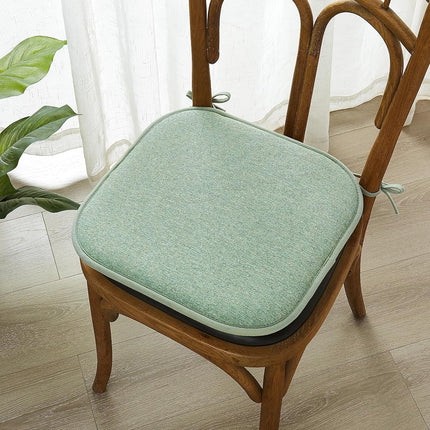 Elegant Comfort 4 Pack Chair Cushion Covers - Skid-Proof Rubber Backing - 16 x 16 Inch - Thick Dining Square Shape Seat Covers - Comfortable Textured Chair Pads with Ties - Thatch Pattern, Sage