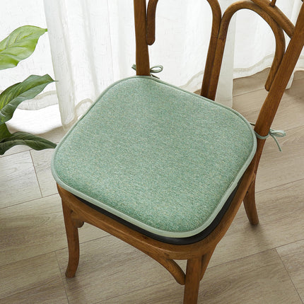 Elegant Comfort 2 Pack Chair Cushion Covers - Skid-Proof Rubber Backing - 16 x 16 Inch - Thick Dining Square Shape Seat Covers - Comfortable Textured Chair Pads with Ties - Thatch Pattern, Sage