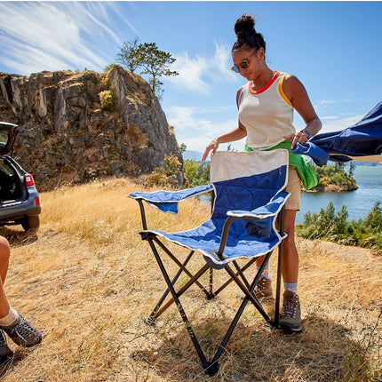Chaise de camping Coleman Big-N-Tall avec porte-gobelet et poche latérale, siège d'extérieur XL résistant à l'eau, supporte jusqu'à 272 kg