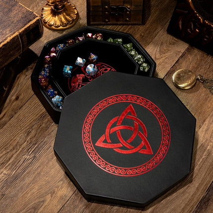 Premium Dice Tray for DND, Detailed World Tree & Wolf Raven Design – 23 CM