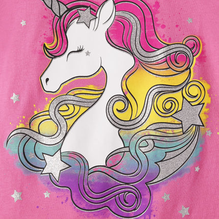 The Children's Place Girls' Unicorn Short Sleeve Graphic T-Shirts,multipacks, Unicorn/Multi Unicorn/Butterfly 3-Pack, X-Small