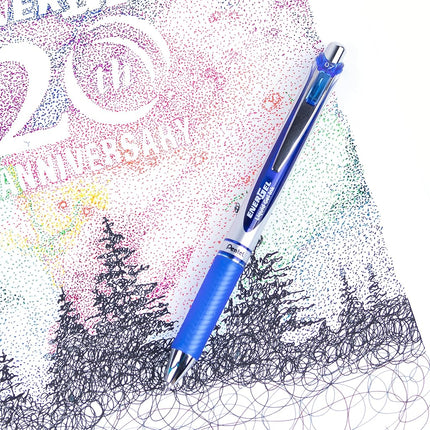 Pentel Energel XM Retractable Gel Pen with 0.7 mm Tip, 0.35 mm Line Width - Blue, Pack of 12