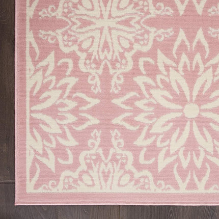 Nourison JUB06 Jubilant Transitional Floral Ivory/Blue Area Rug 2' x 4'