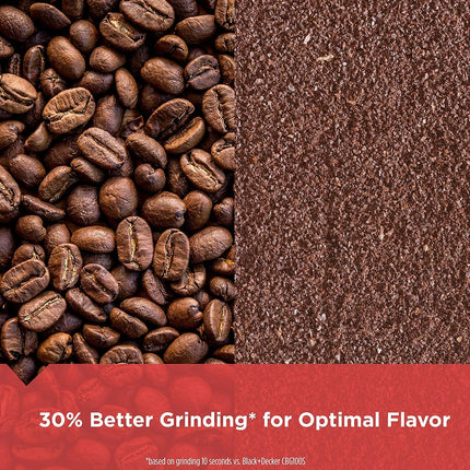 BLACK+DECKER CBG110S Coffee Grinder One Touch Push-Button Control, Stainless Steel