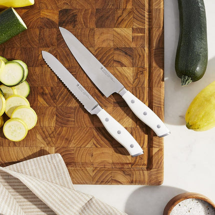 HENCKELS Forged Accent Razor-Sharp 2-pc Compact Chef Knife Set, White Handle, German Engineered Informed by 100+ Years of Mastery