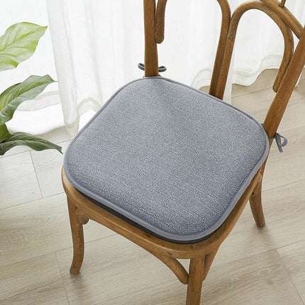 Elegant Comfort 4 Pack Chair Cushion Covers - Skid-Proof Rubber Backing - 16 x 16 Inch - Thick Dining Square Shape Seat Covers - Comfortable Textured Chair Pads with Ties - Mosaic Pattern, Gray