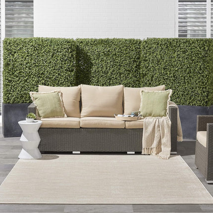 Tapis d'intérieur/extérieur carré Nourison Essentials Ivoire Beige 2,13 m x 2,13 m