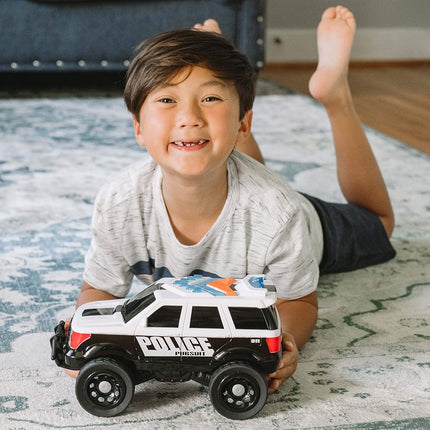 Sunny Days Entertainment Large Police Car – Lights and Sounds Vehicle with Motorized Drive and Soft Grip Tires | Rescue SUV Patrol Toy for Kids – Maxx Action (320174)