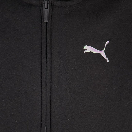 PUMA Girls' Core Logo Zip Up Hoodie, Puma Black, 6XS