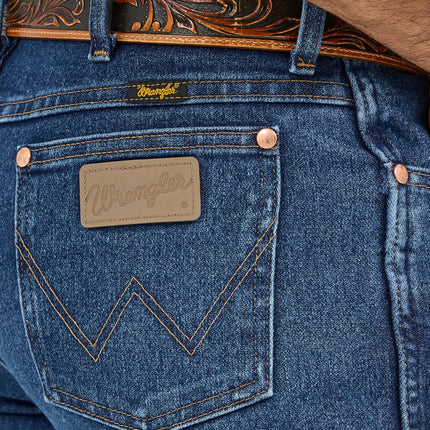 Wrangler Men's Cowboy Cut Slim Fit Active Flex Jean, Stonewash, 34W x 32L