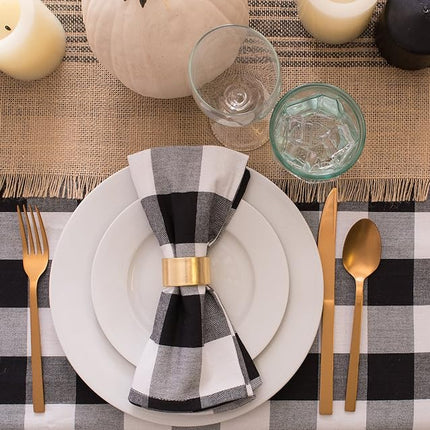 DII Buffalo Check Collection, Classic Farmhouse Tablecloth, Tablecloth, 60x120, Black & White