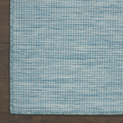 Nourison Positano Indoor-Outdoor Aqua 7' x 10' Area Rug, Easy Cleaning, Non Shedding, Bed Room, Living Room, Dining Room, Backyard, Deck, Patio (7x10)