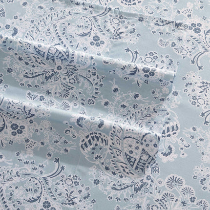Wrangler - Queen Sheet Set, Silky & Lightweight Bedding Set, Paisley Home Decor, Oeko-Tex Certified (Prairieland Paisley Blue, Queen)