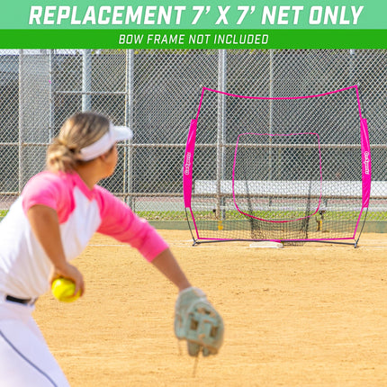 GoSports Red de Repuesto de 7 x 7 pies para Béisbol/Sóftbol - Compatible con la Red de Béisbol GoSports de 7 x 7 pies - Marco No Incluido - Rosa