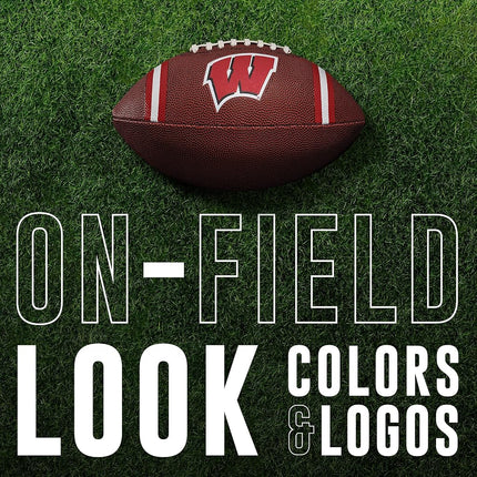 Franklin Sports Wisconsin Badgers Kids NCAA Youth Football - Official College Team Football with Team Logos - Junior Size Football