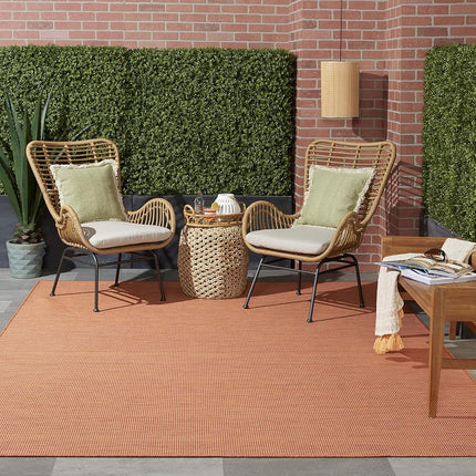 Nourison Positano Indoor/Outdoor Terracotta 2'2" x 10' Area Rug, Easy Cleaning, Non Shedding, Bed Room, Living Room, Dining Room, Backyard, Deck, Patio (2x10)
