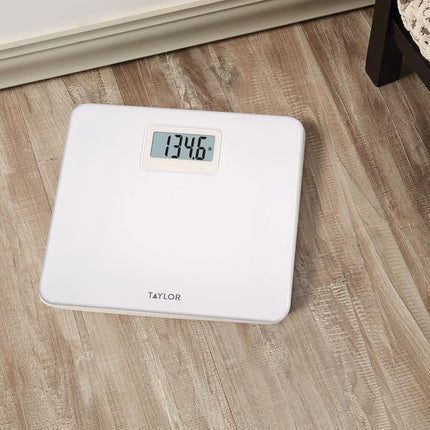Taylor Digital Plastic Bathroom Scale, Scale for Body Weight, White