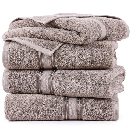 LANE LINEN Large Bath Towels Set (30" x 60") - Zero Twist 100% Cotton Bathroom Towels, Super Aborbent Luxury Bath Towels, Soft, Quick Dry Shower Towels, 4 Piece Extra Large Bath Towel Set - Platinum