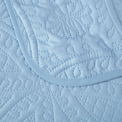 Chezmoi Collection Austin 3-Piece Oversized Bedspread Coverlet Set (Queen, Chambray Blue)