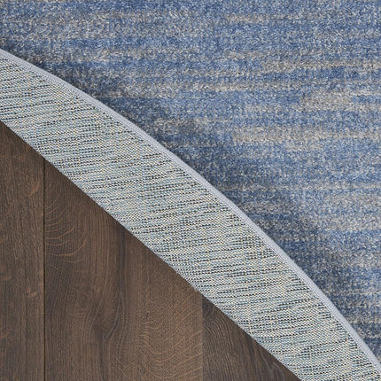 Tapis d'intérieur/extérieur Nourison Essentials rond bleu/gris de 1,20 m