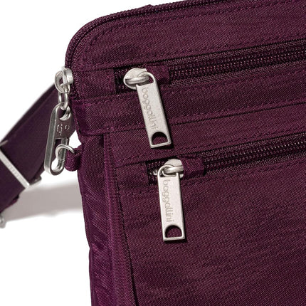 Baggallini Securtex Anti-Theft Crossbody, Mulberry, One Size