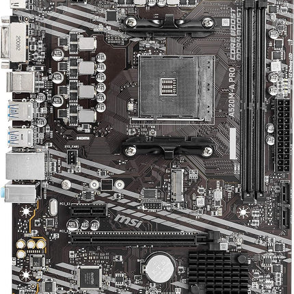 MSI A520M-A PRO Gaming Motherboard (AMD Ryzen 5000, AM4, DDR4, PCIe 3.0, SATA 6Gb/s, M.2, USB 3.2 Gen 1, DVI/HDMI, Micro-ATX)