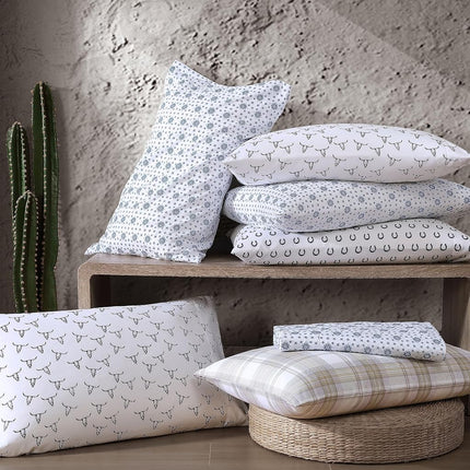 Wrangler- Queen Sheet Set, Silky & Lightweight Bed Sheets Bedding Set, Casual Home Décor (Dayton Valley Plaid Beige, Queen)