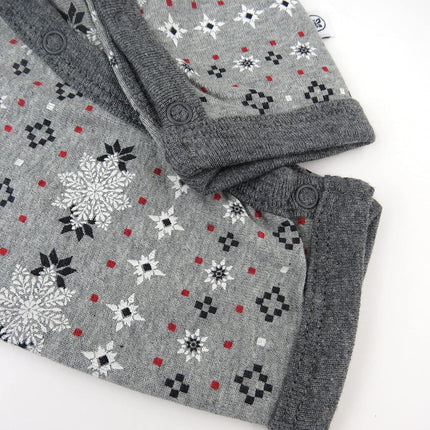 HonestBaby Grenouillère bébé en coton bio, lot de 2 combinaisons Fair Isle Grey, nouveau-né