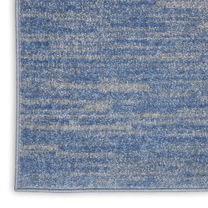 Nourison Essentials Indoor/Outdoor Blue/Grey 3' x 5' Area Rug, Easy Cleaning, Non Shedding, Bed Room, Living Room, Dining Room, Backyard, Deck, Patio (3x5)
