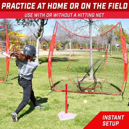 GoSports Baseball & Softball Batting Tee - Adjustable Rubber Hitting Tee for All Leagues and Skill Levels