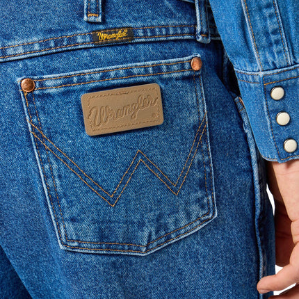 Wrangler Jean de Hombre Alto Corte Vaquero Ajuste Original, Lavado a la Piedra, 31x38