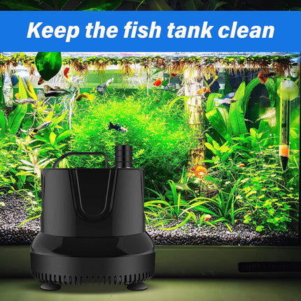 Simple Deluxe 660GPH 45W Bottom Suction Water Table Pump (2500L/H) with 3 Nozzles for Fish Tank, Pond, Aquarium, Hydroponics, Fountains, Black
