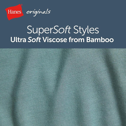 Hanes Men's Originals Boxer Briefs & Trunks, Supersoft Bamboo from Viscose Underwear, 3-Pack, Regular Leg-Black-3 Pack, L (Pack of 3)