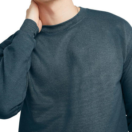 Hanes Men's EcoSmart Fleece, Cotton-Blend Pullover, Crewneck Sweatshirt, Metallic Teal 1 Pack, L
