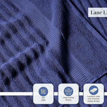 LANE LINEN 6 Piece Ultra Thick & Absorbent Bath Towel Set — 100% Soft Cotton — 2 Bath Towels, 2 Hand Towels, 2 Face Towels — Quick Dry, Hotel Quality (Blend)