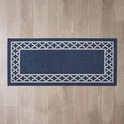 Nautica – Runner Rug | Indoor Runners for Hallways and Entry Rugs| Non-Slip and Non-Skid Entry and Kitchen Door Mat| Machine Washable Entryway Carpet Rugs | 2'2" x 5' | Trellis Denim